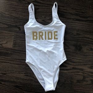 BRIDE white one piece bikini. NEVER WORN